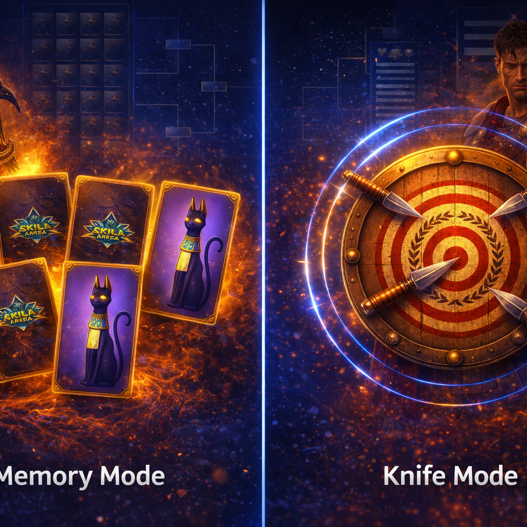 Memory Mode vs Knife Mode visual comparison in a modern competitive style